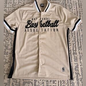 NBA Men's Tan and Black Basketball Jersey